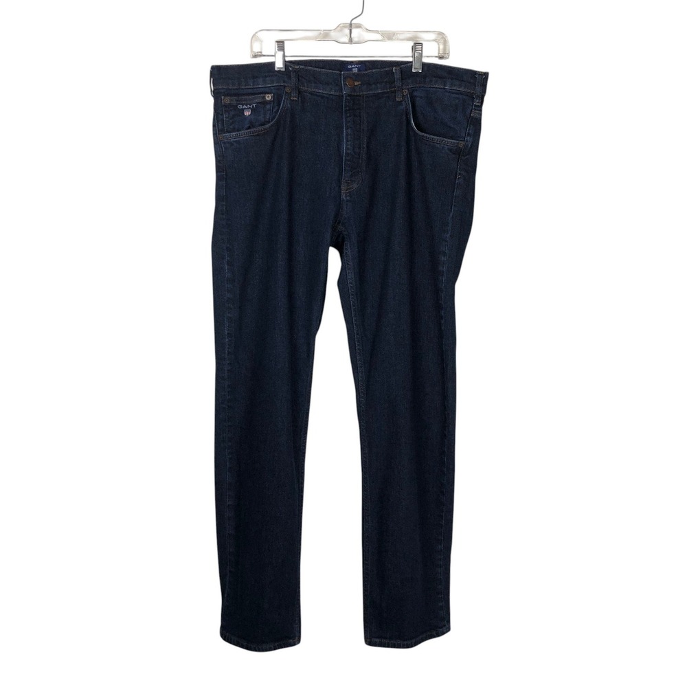 Gant Mens Regular Straight Jeans Size‎ 38x32 Blue Dark Wash Denim
